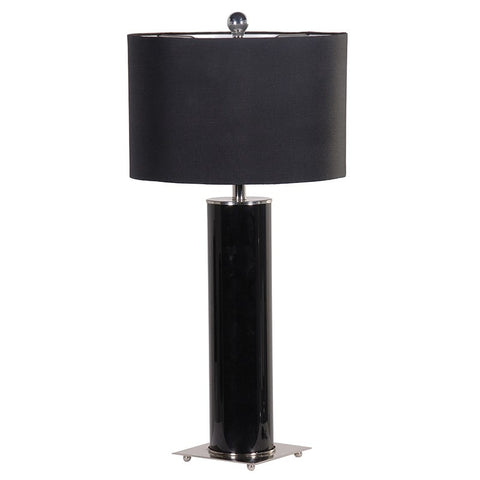 Black Glass Cylinder Lamp With Shade £159.00