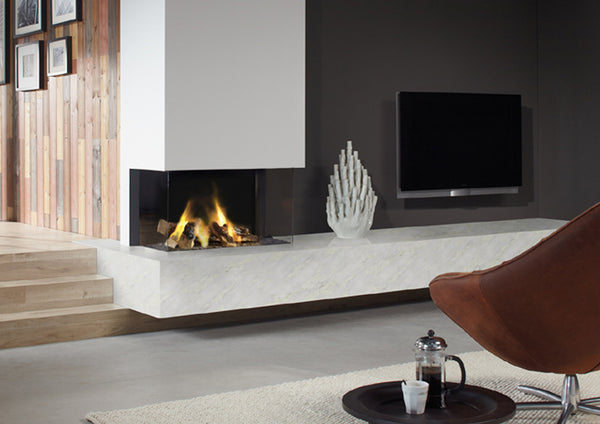 Dru triple sided fire, blazes fire surrounds, gateshead, Newcastle, modern statement fire.