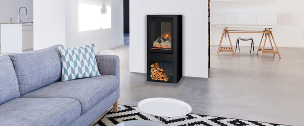 Evonic, blazes fire surrounds, Tuva, stove, electric, logs, modern, log store.